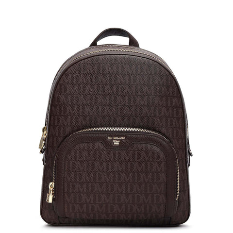 Monogram Franzy Leather Backpack - Chocolate