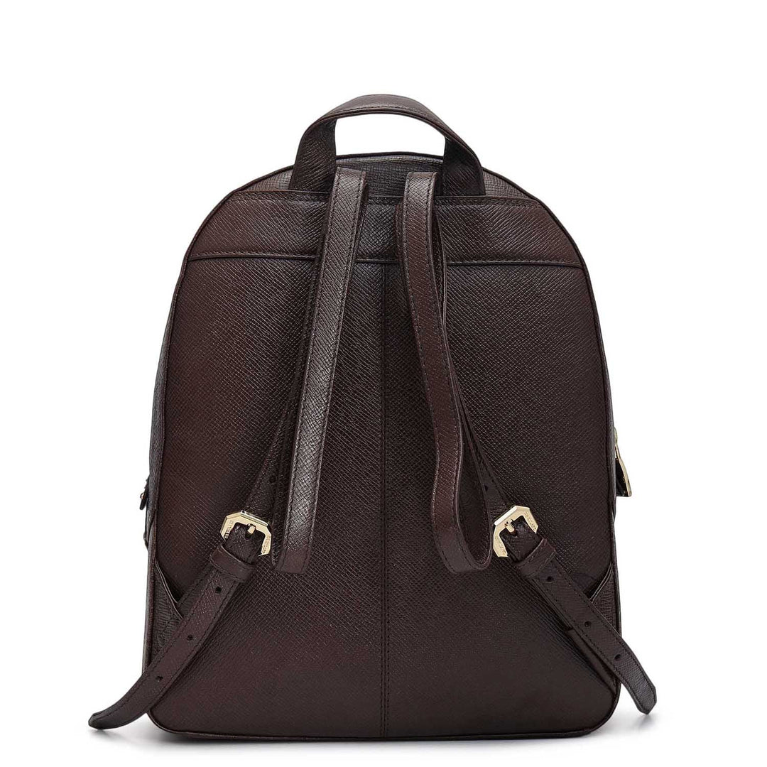 Monogram Franzy Leather Backpack - Chocolate