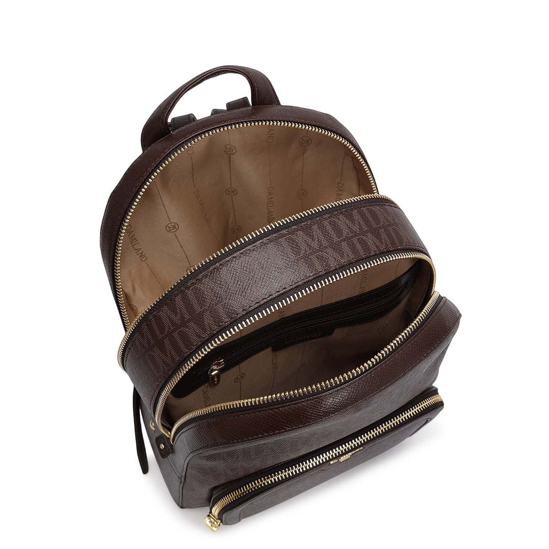 Monogram Franzy Leather Backpack - Chocolate