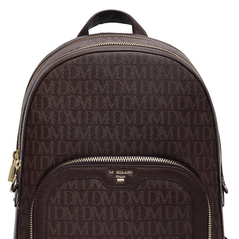 Monogram Franzy Leather Backpack - Chocolate