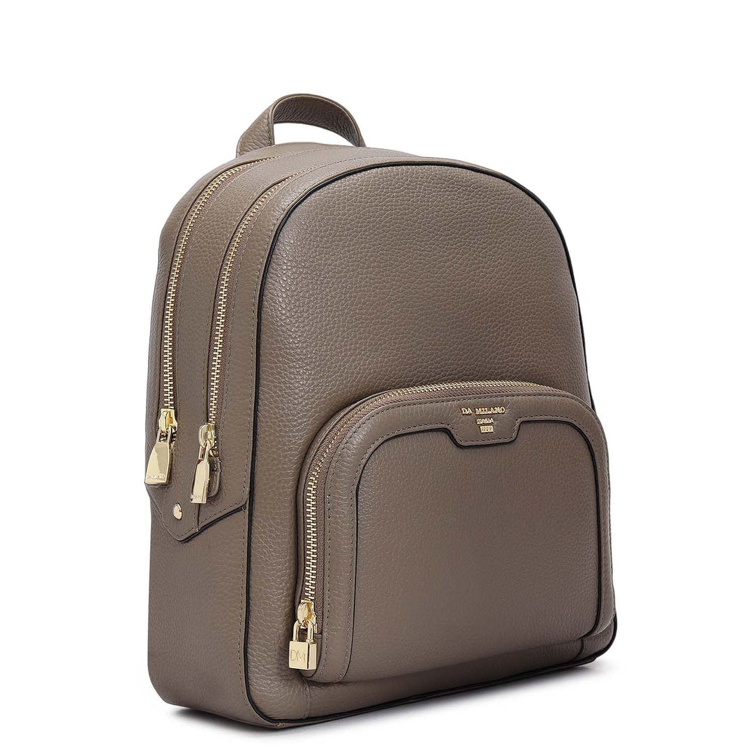 Wax Leather Backpack - Greyish Taupe