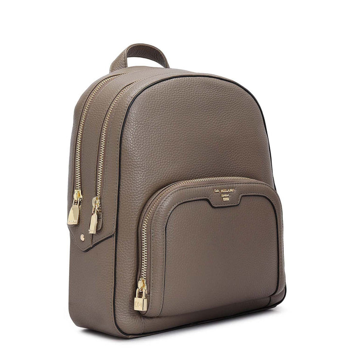 Wax Leather Backpack - Greyish Taupe