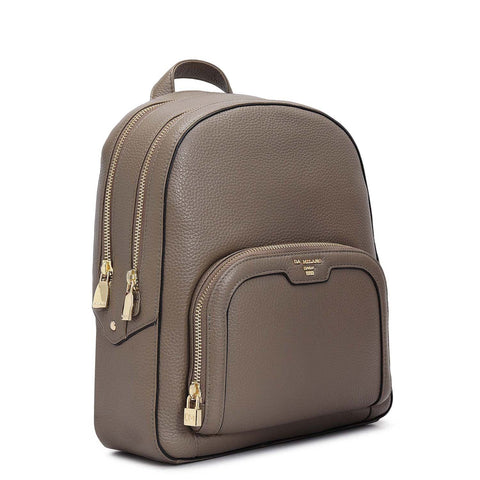 Wax Leather Backpack - Greyish Taupe
