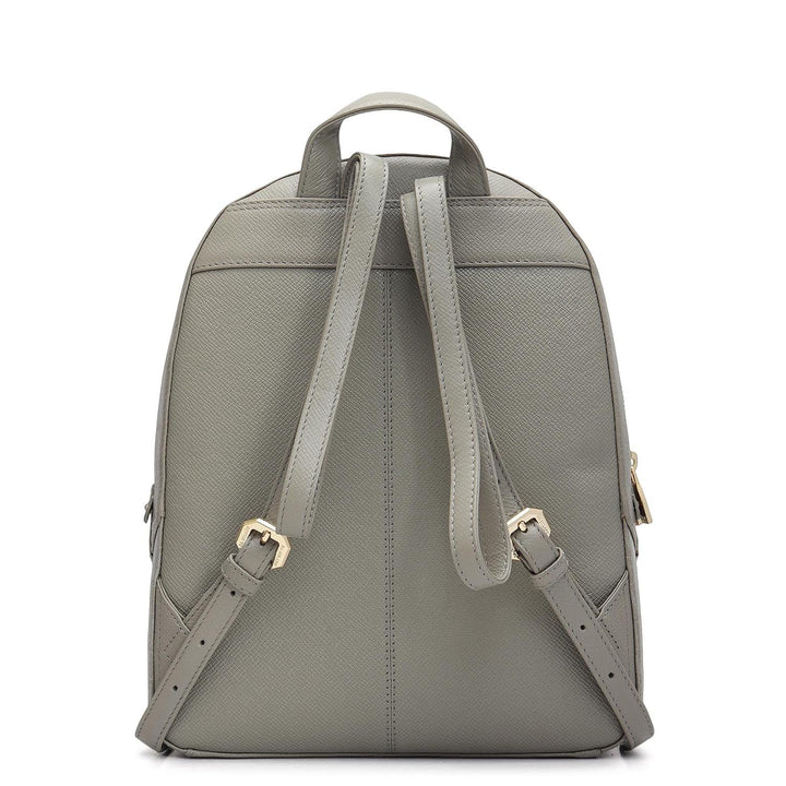 Monogram Franzy Leather Backpack - Stone Grey