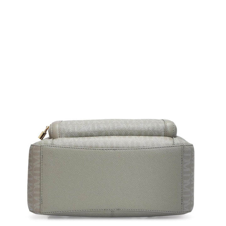 Monogram Franzy Leather Backpack - Stone Grey