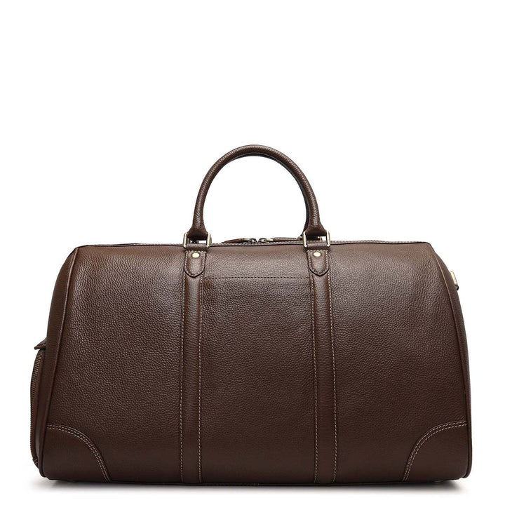 Wax Leather Luggage with Shoe Compartment - Mocha