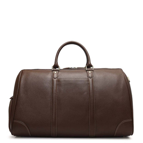 Wax Leather Luggage with Shoe Compartment - Mocha