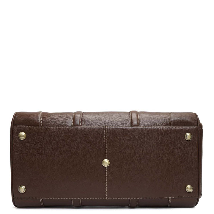 Wax Leather Luggage with Shoe Compartment - Mocha