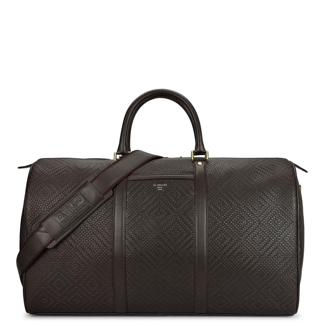 Mat Emboss Leather Luggage - Brown