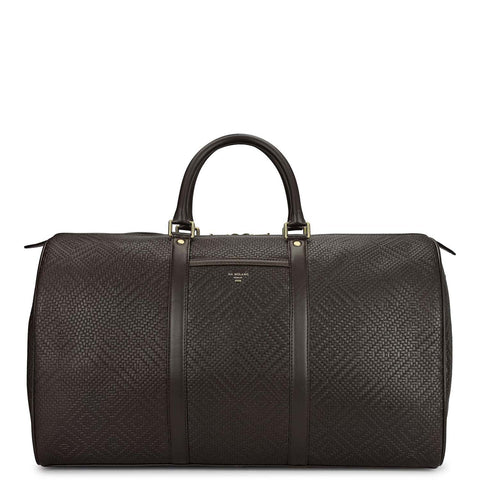 Mat Emboss Leather Luggage - Brown