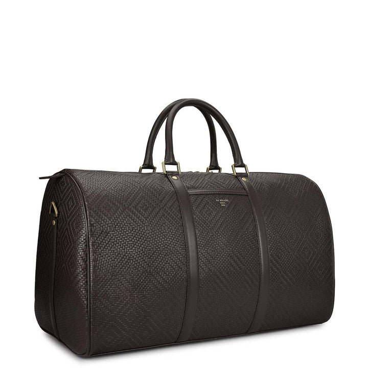 Mat Emboss Leather Luggage - Brown