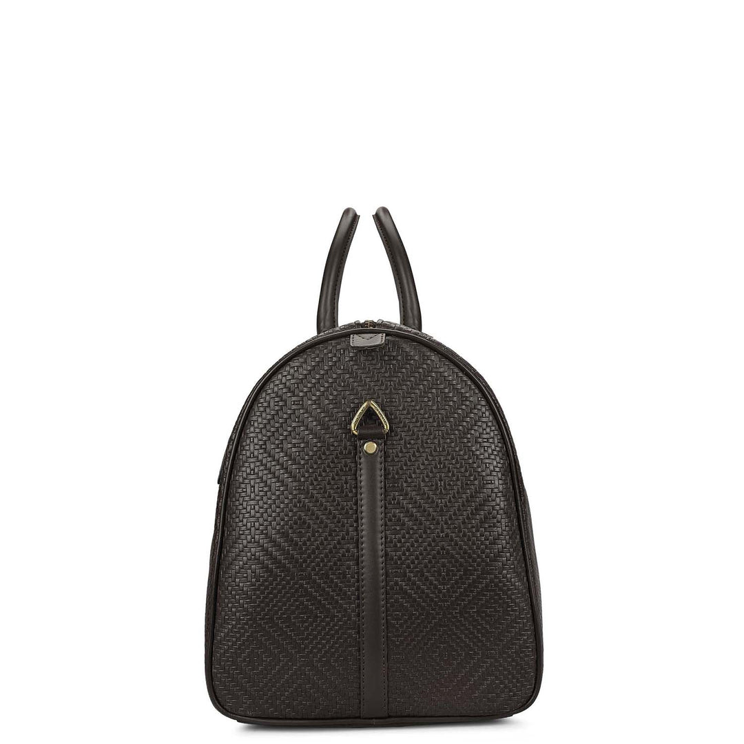Mat Emboss Leather Luggage - Brown