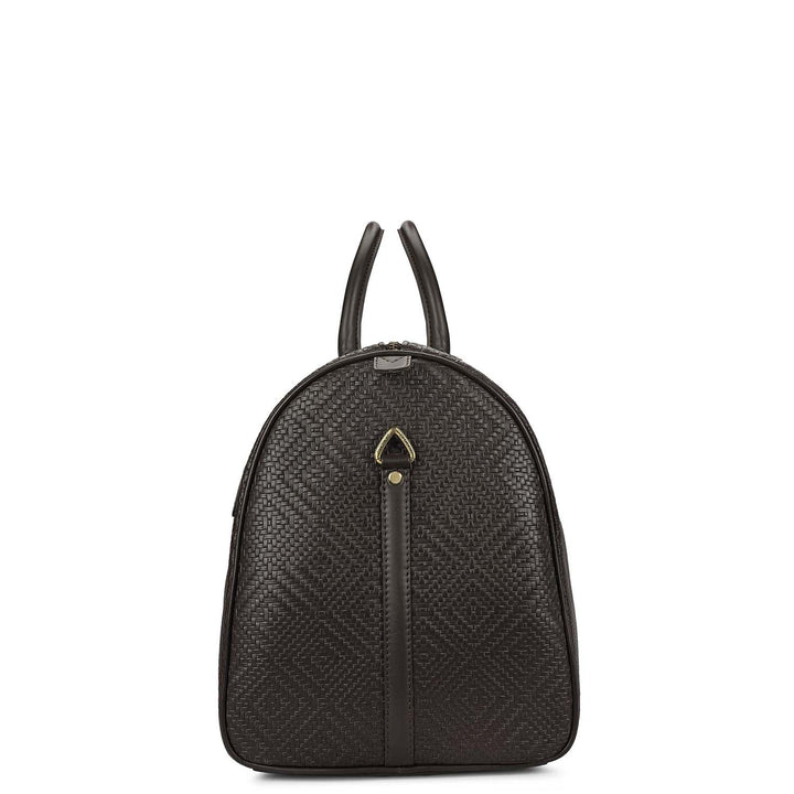 Mat Emboss Leather Luggage - Brown