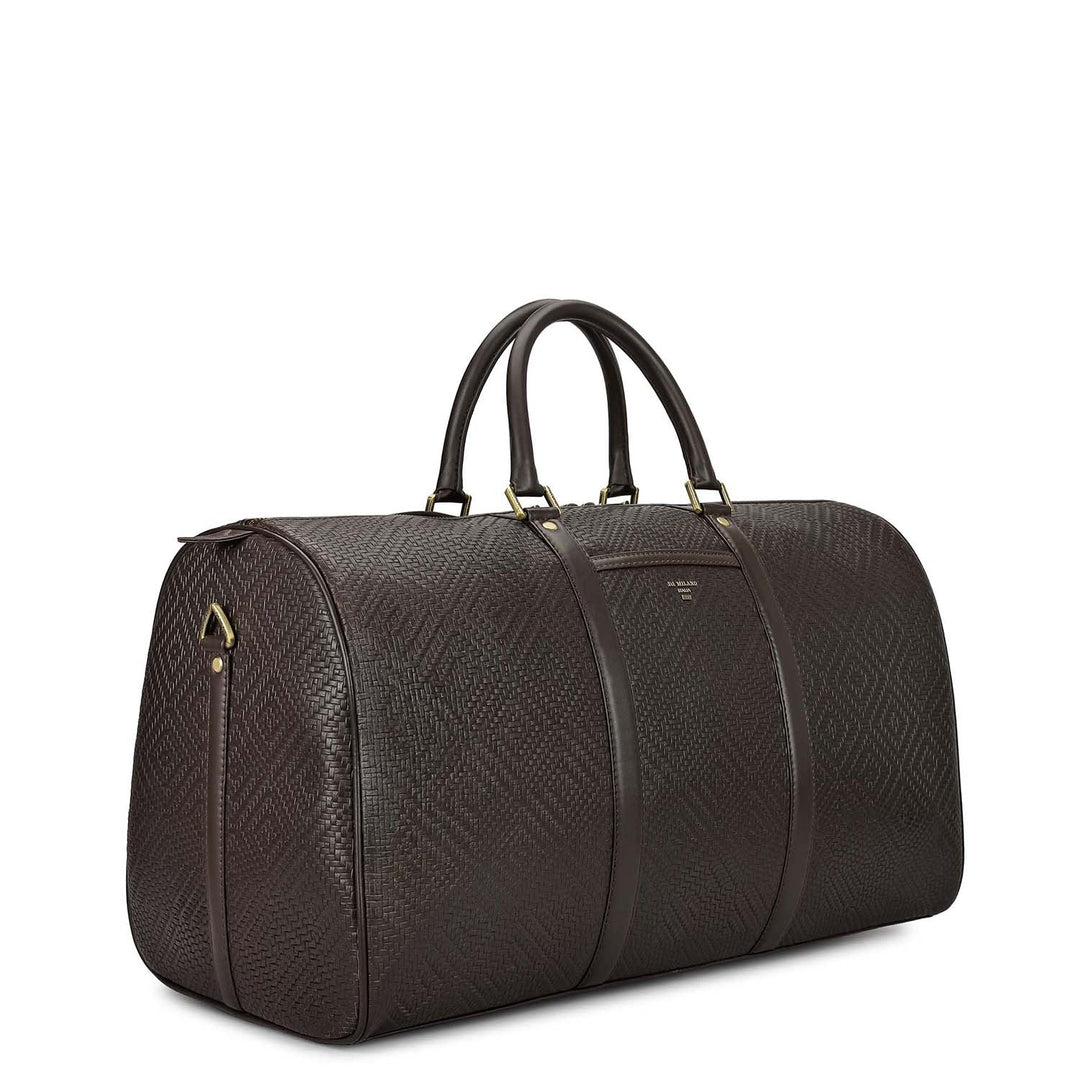 Mat Emboss Leather Luggage - Brown