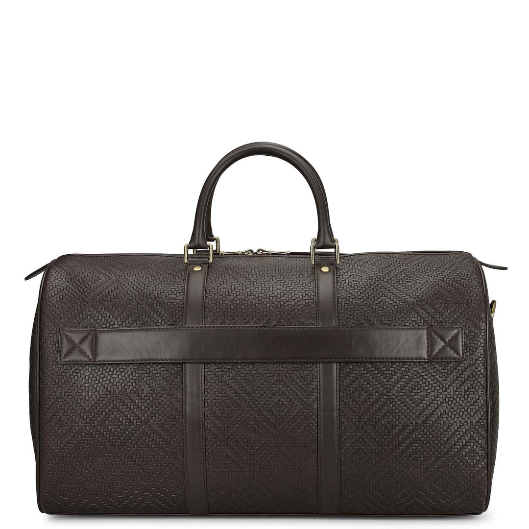 Mat Emboss Leather Luggage - Brown