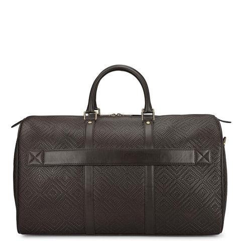 Mat Emboss Leather Luggage - Brown