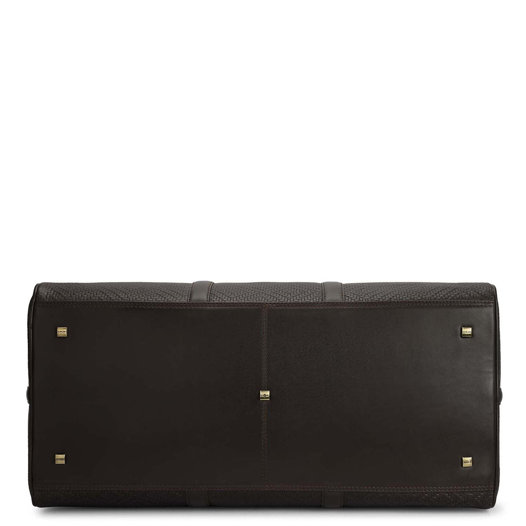 Mat Emboss Leather Luggage - Brown