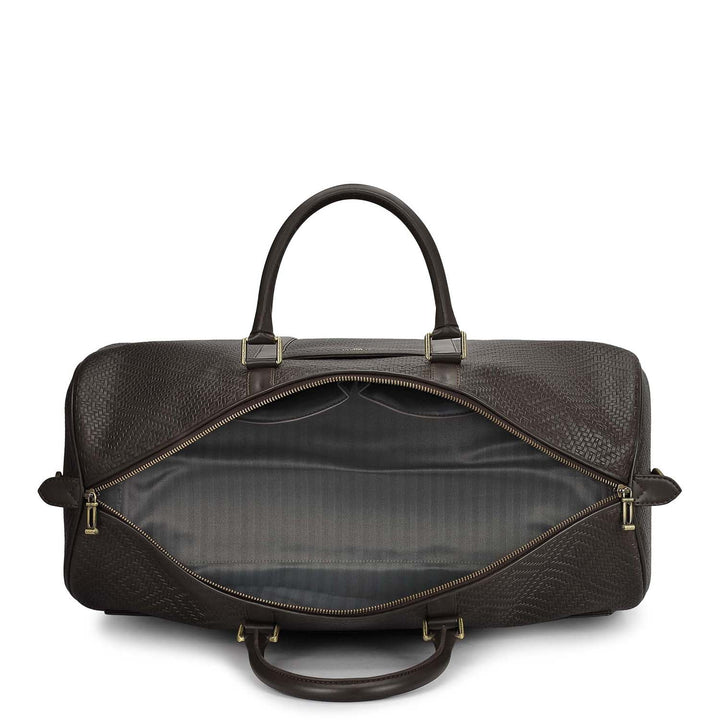 Mat Emboss Leather Luggage - Brown
