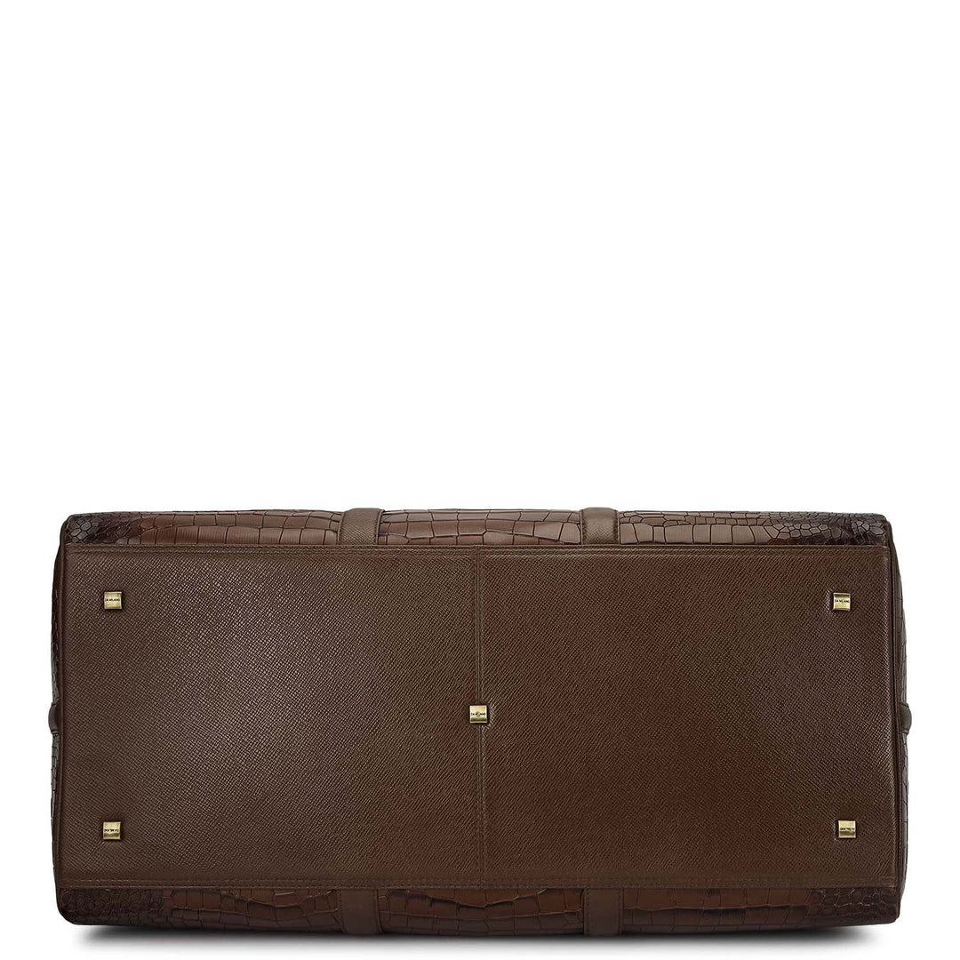 Croco Leather Luggage - Walnut