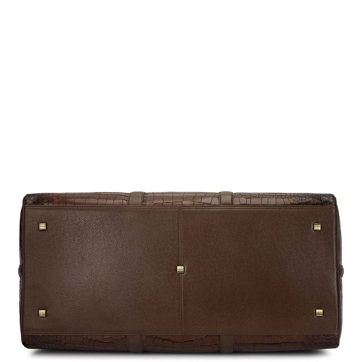 Croco Leather Luggage - Walnut