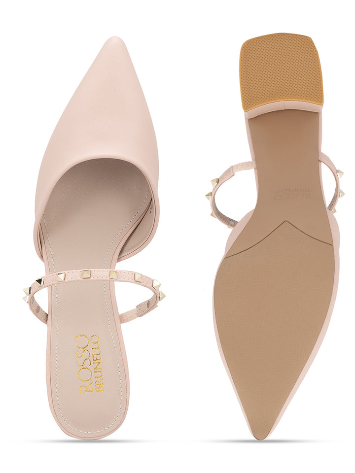 Pink Pointed Toe Block Heels