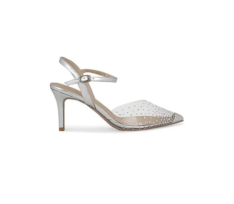 Silver Crystal Embellished Pumps