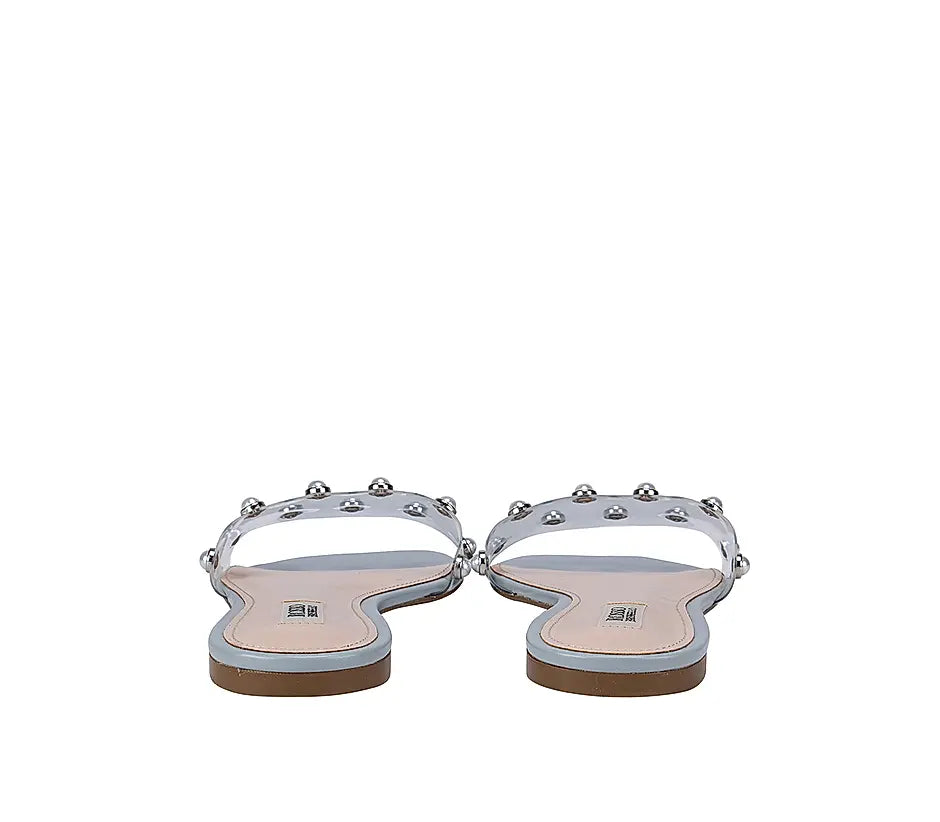 Sky Blue Studded Strappy Flats