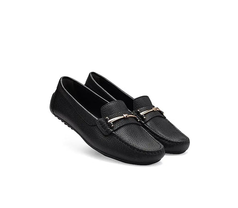 Black Moccasins With Buckle