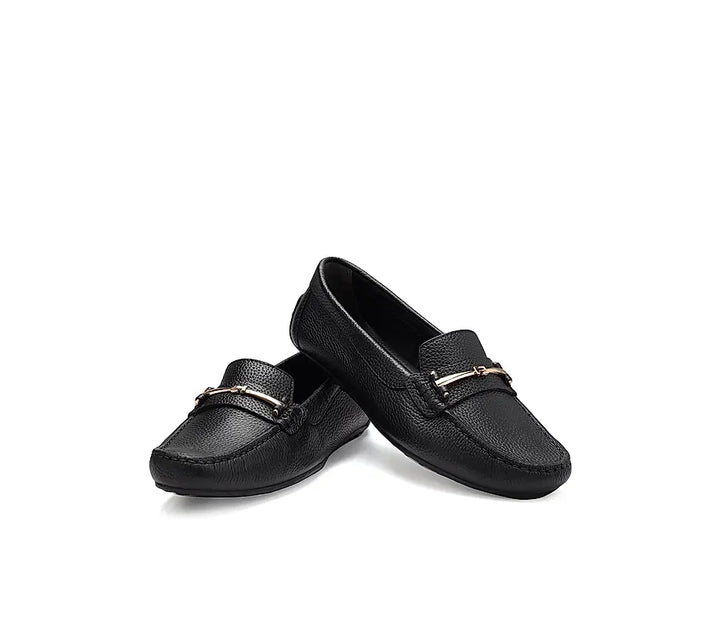 Black Moccasins With Buckle