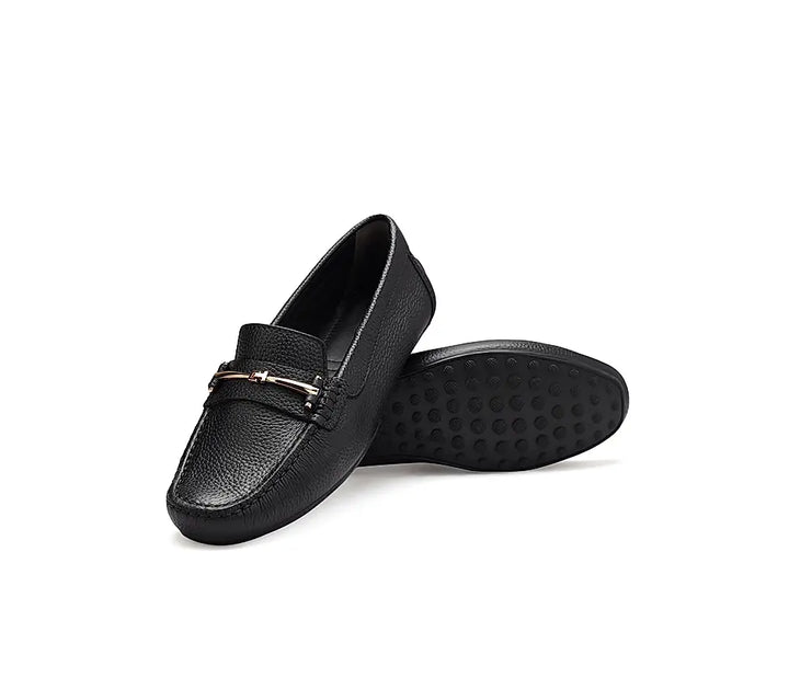 Black Moccasins With Buckle