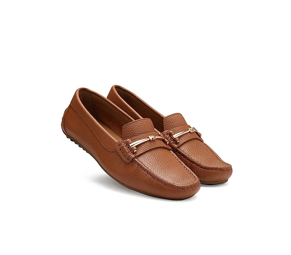 Tan Moccasins With Buckle