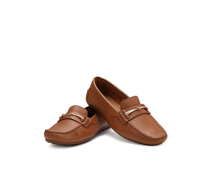 Tan Moccasins With Buckle