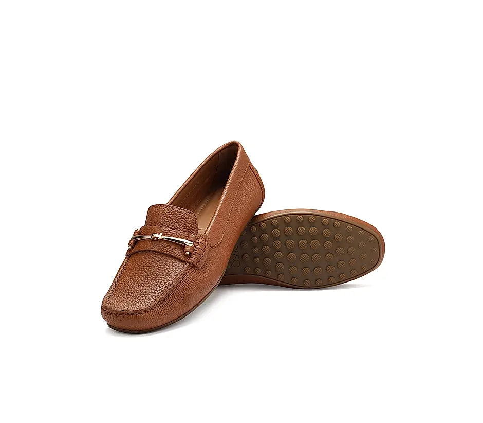 Tan Moccasins With Buckle