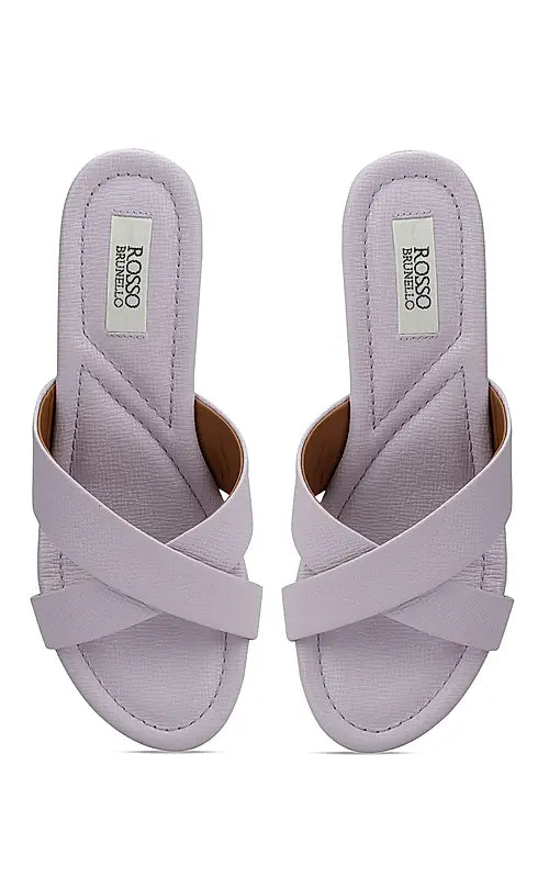 Purple Criss Cross Strap Wedges