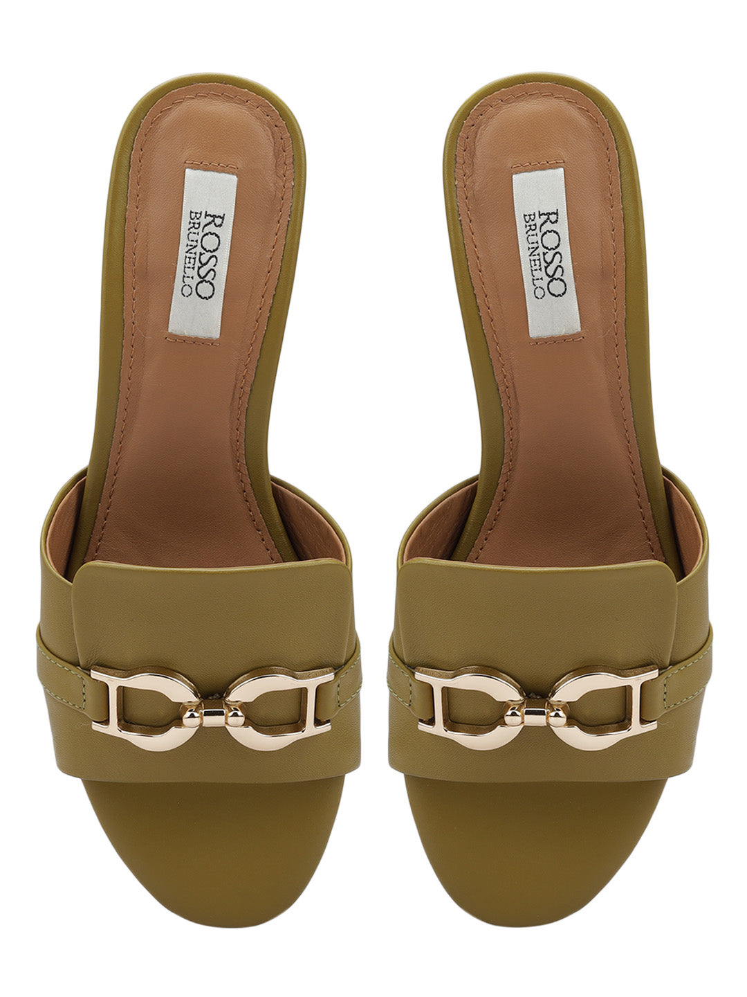Green Block Heels With Buckle