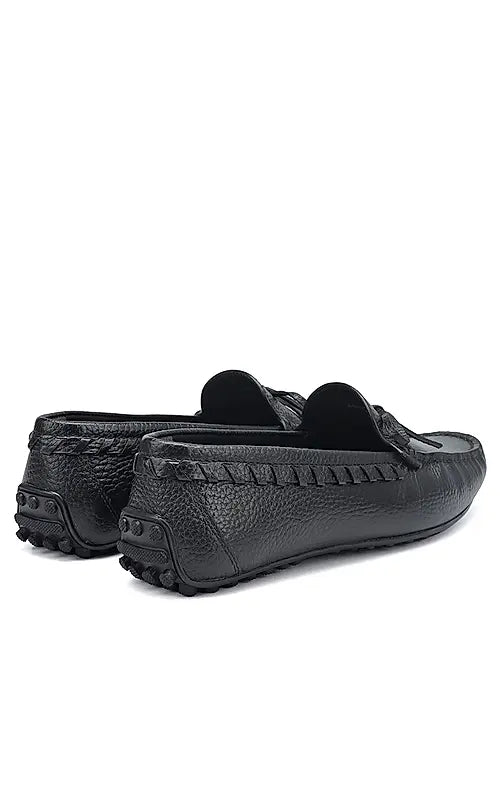Black Moccasins With Bow Detail