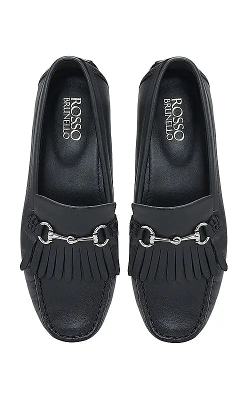 Black Moccasins With Buckle