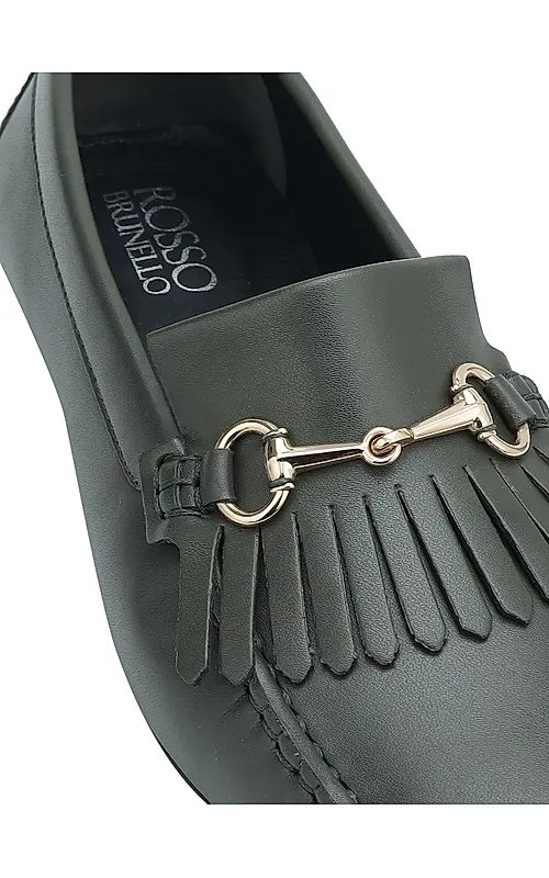 Green Moccasins With Buckle