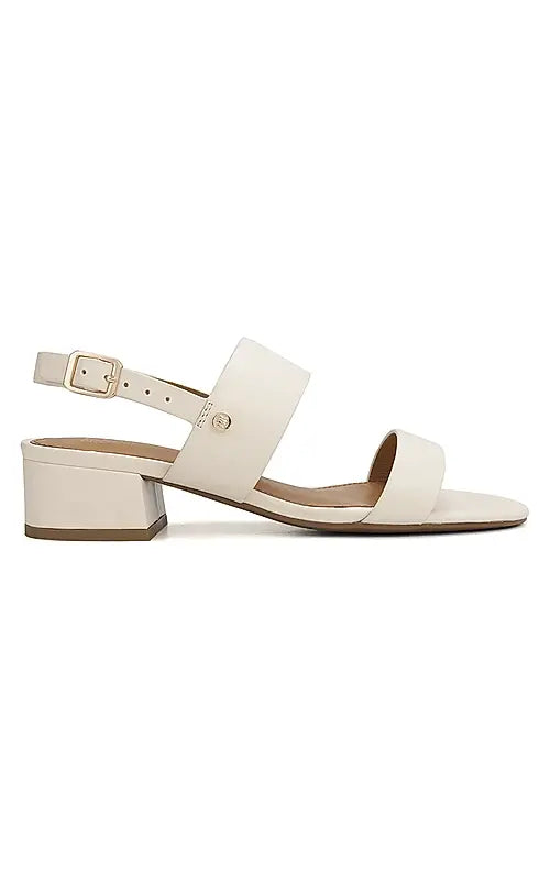 White Strappy Block Heels