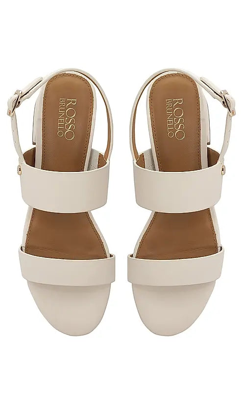 White Strappy Block Heels