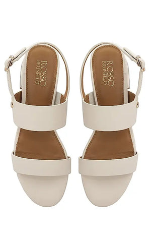 White Strappy Block Heels