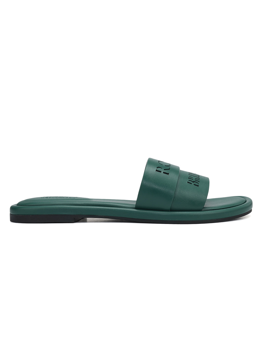 Green Leather Slides