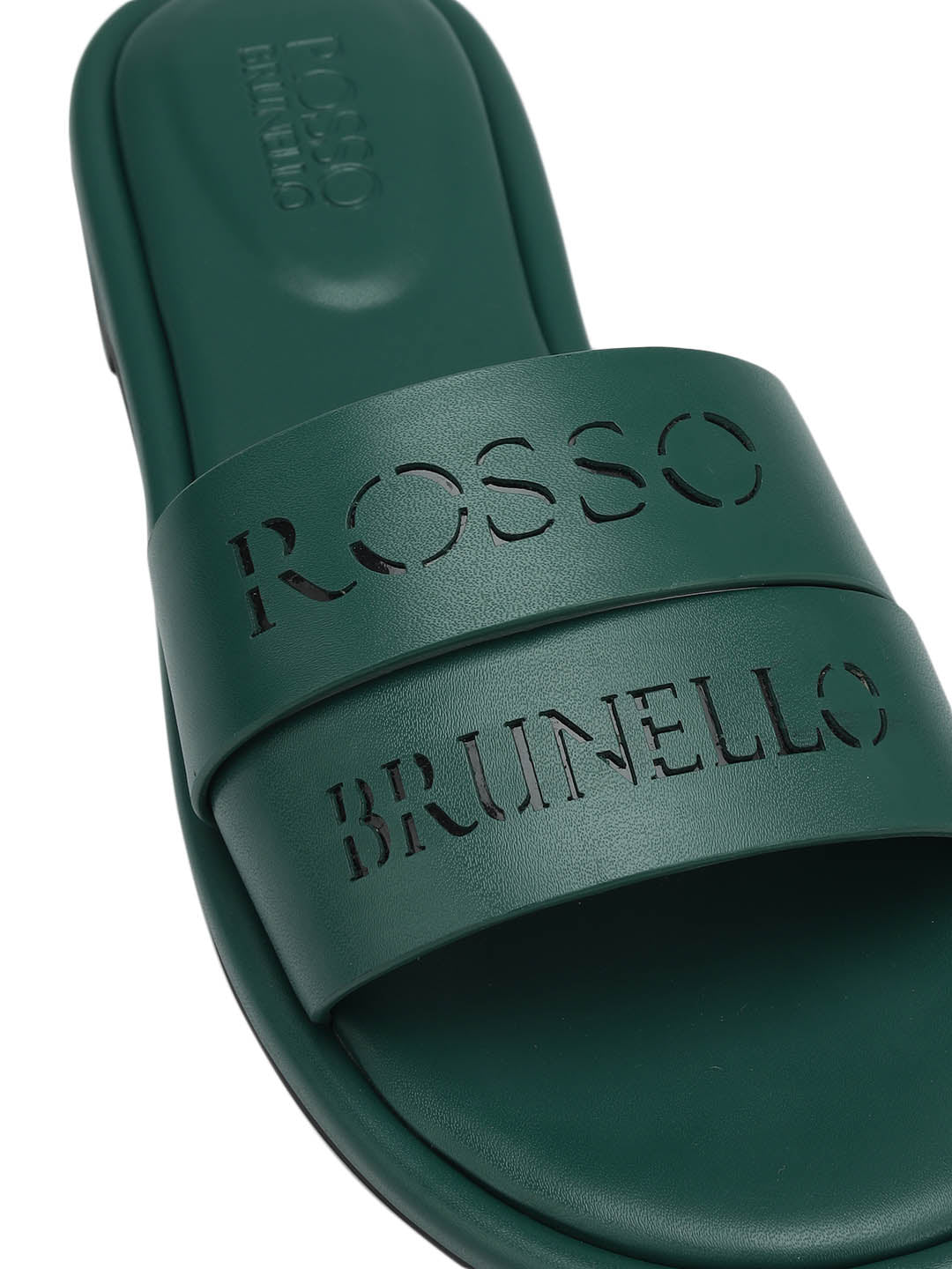 Green Leather Slides