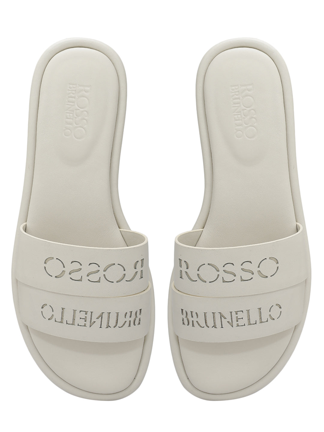 White Leather Slides