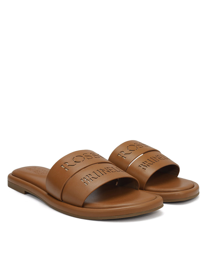 Tan Leather Slides