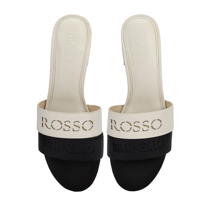 Black & White Monogram Block Heels