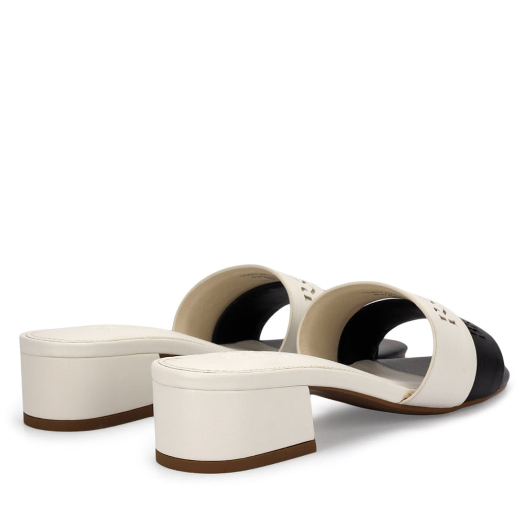Black & White Monogram Block Heels