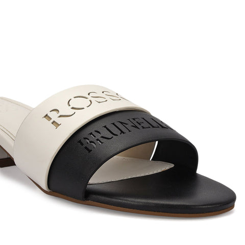 Black & White Monogram Block Heels