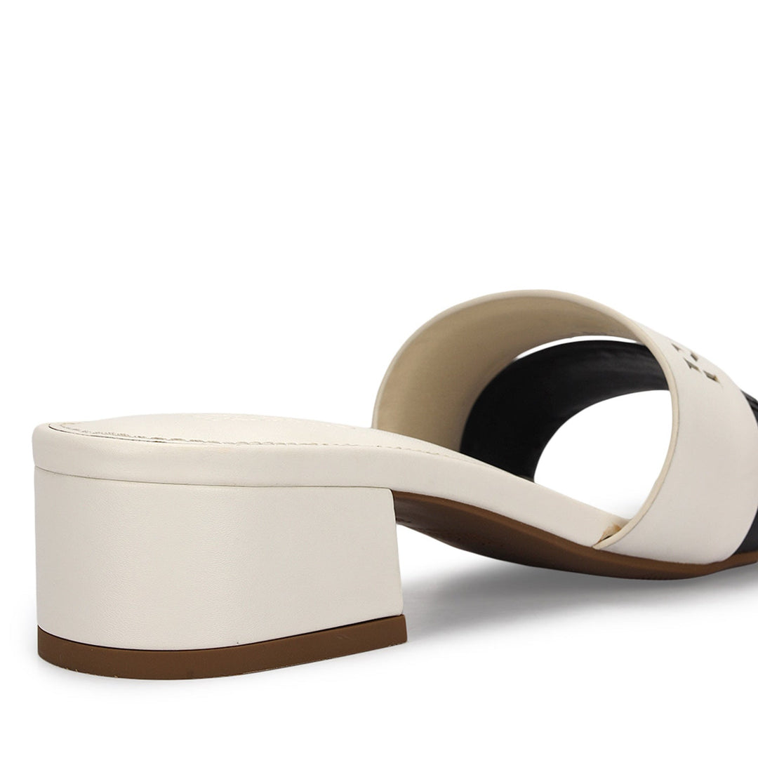 Black & White Monogram Block Heels