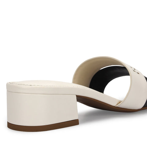 Black & White Monogram Block Heels